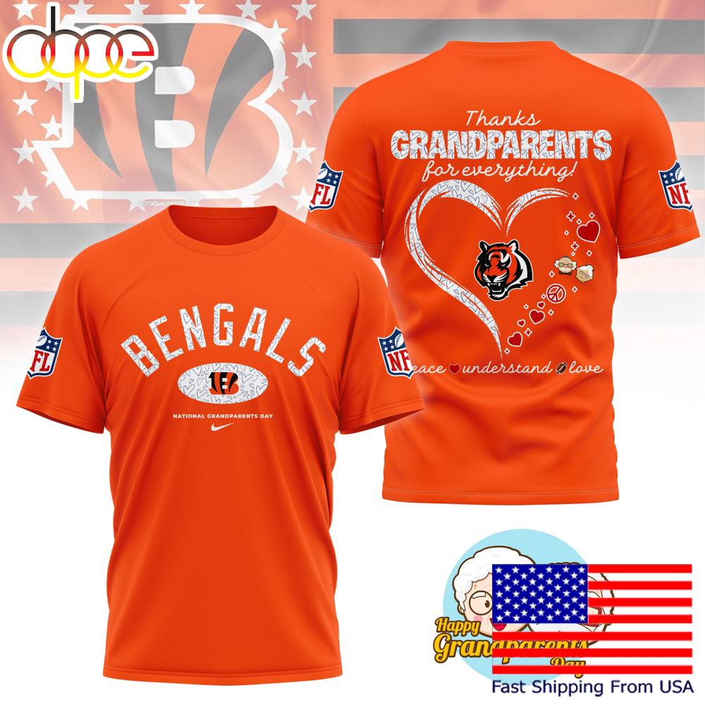 NFL Cincinnati Bengals Happy National Grandparents Day 3D Shirt