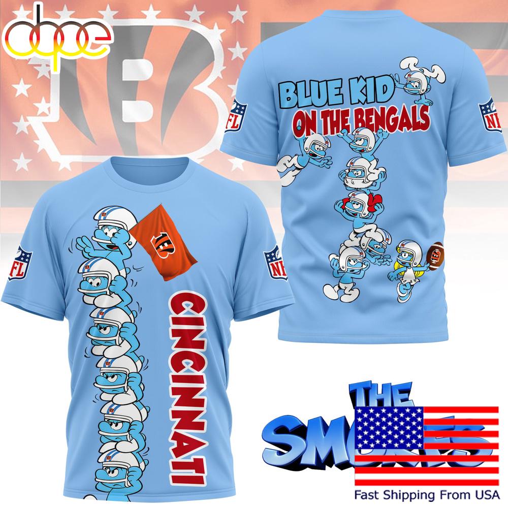 NFL Cincinnati Bengals The Smurfs Movie 3D T-Shirt