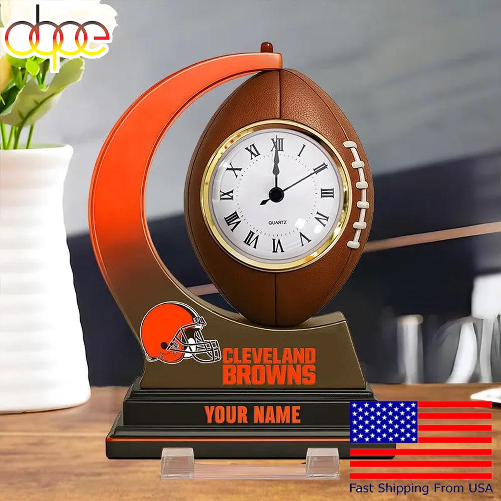 NFL Cleveland Browns Football Icon Custom Acrylic Clock Plaque
