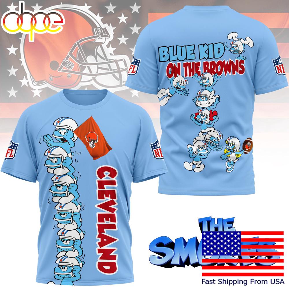NFL Cleveland Browns The Smurfs Movie 3D T-Shirt