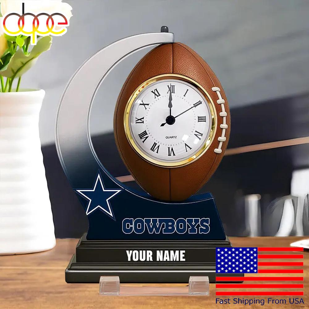 NFL Dallas Cowboys Football Icon Custom Acrylic Clock Plaque