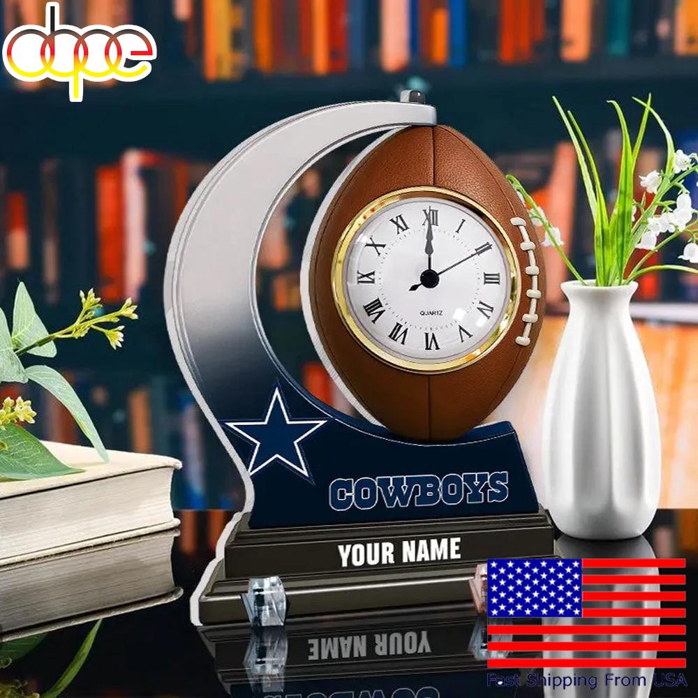 NFL Dallas Cowboys Football Icon Custom Acrylic Clock Plaque