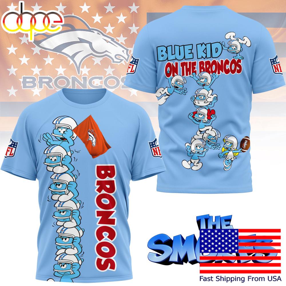 NFL Denver Broncos The Smurfs Movie 3D T-Shirt