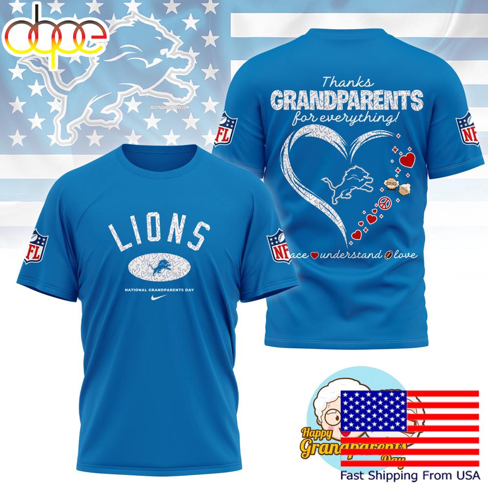 NFL Detroit Lions Happy National Grandparents Day 3D Shirt