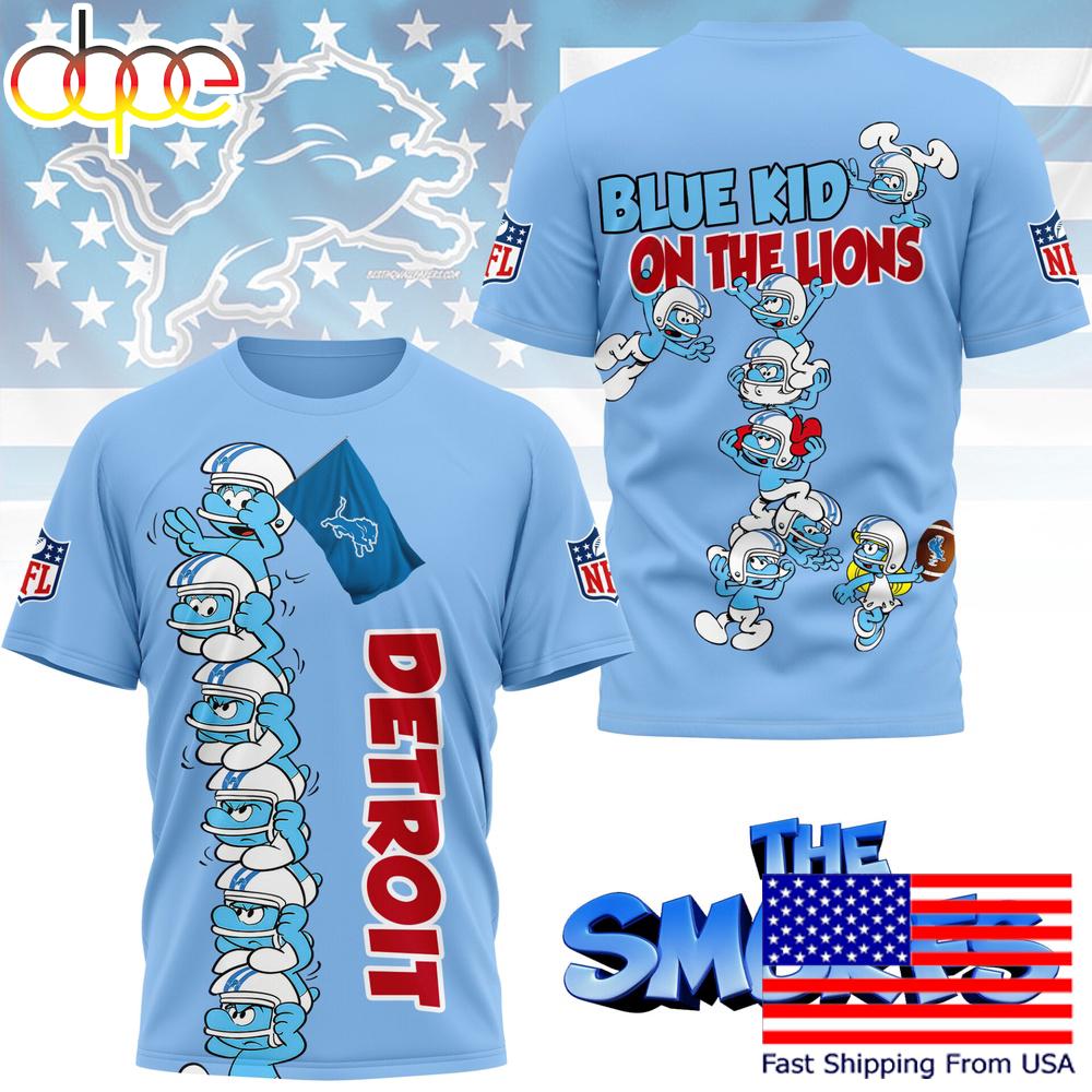 NFL Detroit Lions The Smurfs Movie 3D T-Shirt