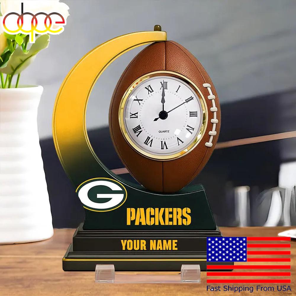 NFL Green Bay Packers Football Icon Custom Acrylic Clock Plaque