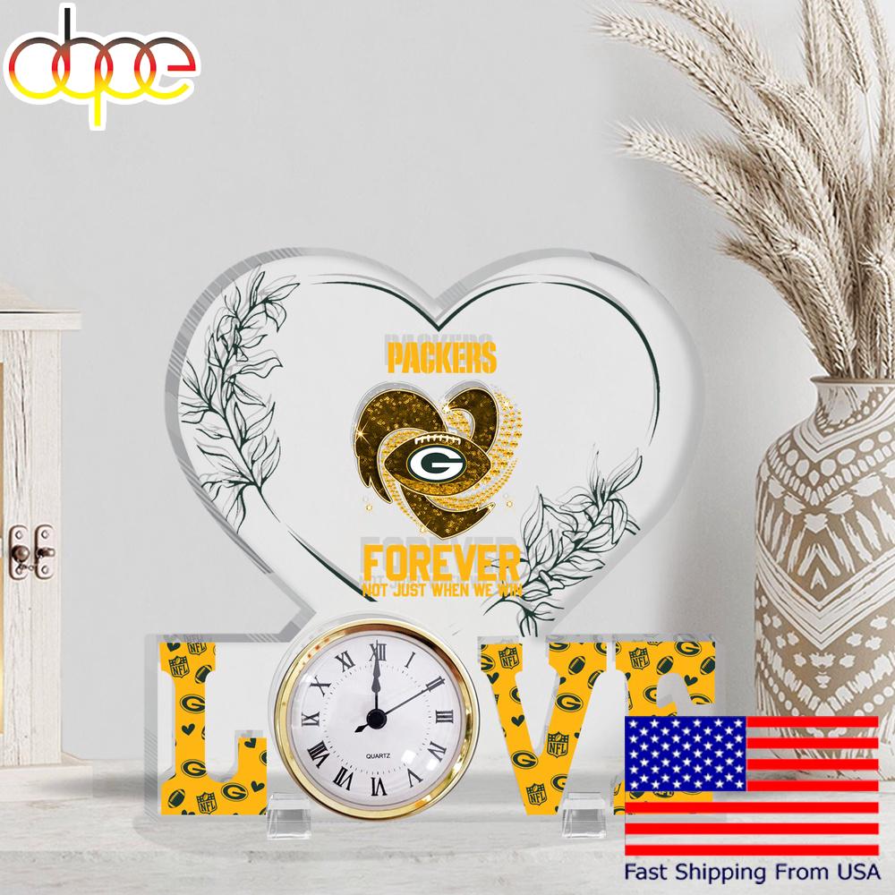 NFL Green Bay Packers Forever Not Just When We Win Acrylic Clock Plaque