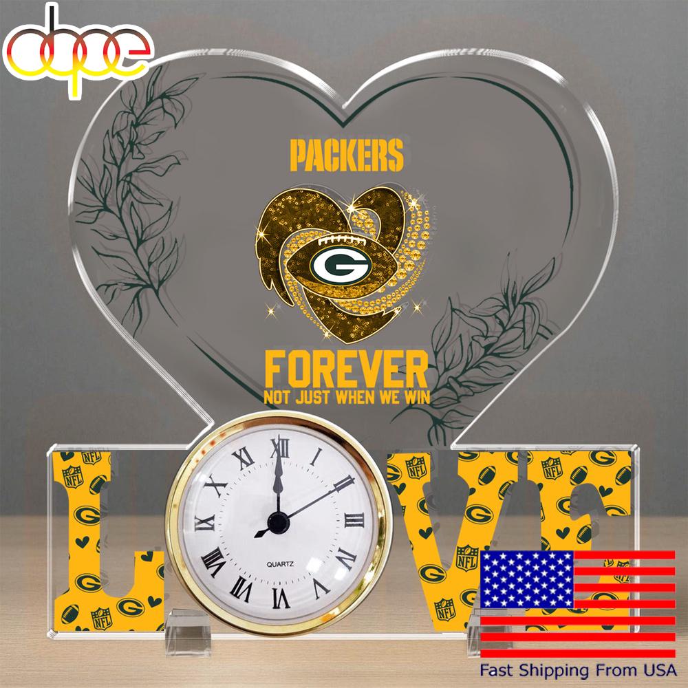 NFL Green Bay Packers Forever Not Just When We Win Acrylic Clock Plaque