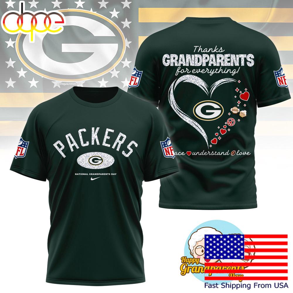 NFL Green Bay Packers Happy National Grandparents Day 3D Shirt