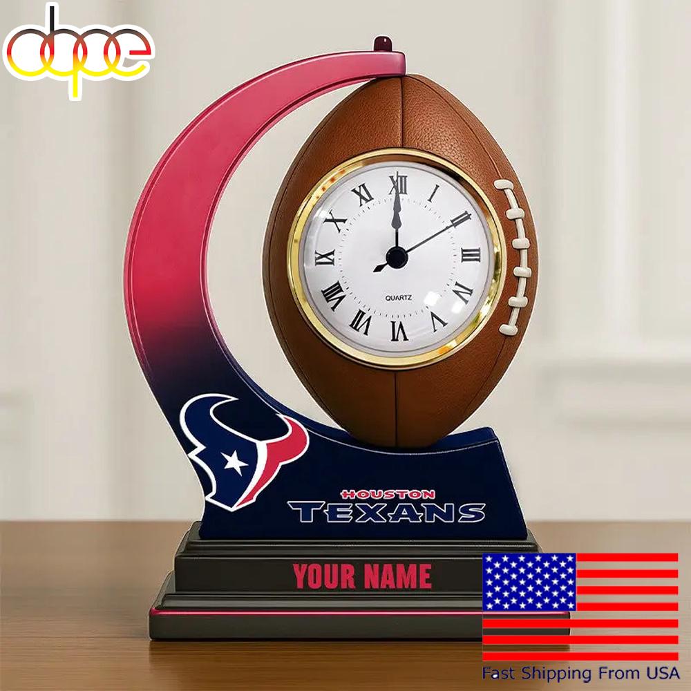 NFL Houston Texans Football Icon Custom Acrylic Clock Plaque