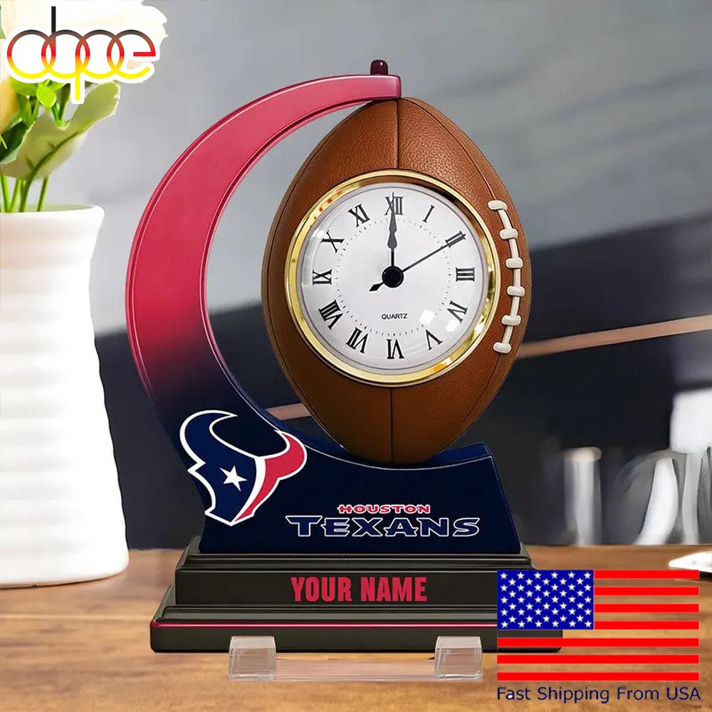 NFL Houston Texans Football Icon Custom Acrylic Clock Plaque