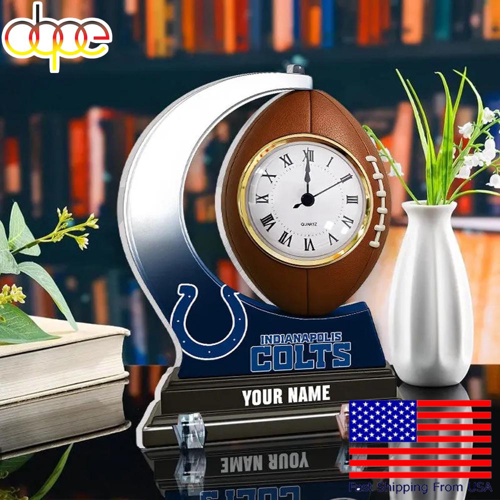NFL Indianapolis Colts Football Icon Custom Acrylic Clock Plaque