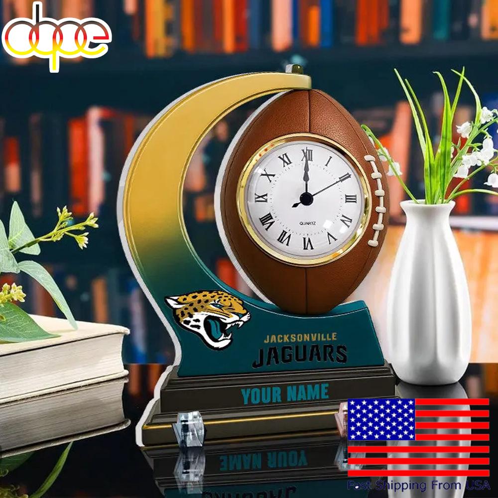 NFL Jacksonville Jaguars Football Icon Custom Acrylic Clock Plaque