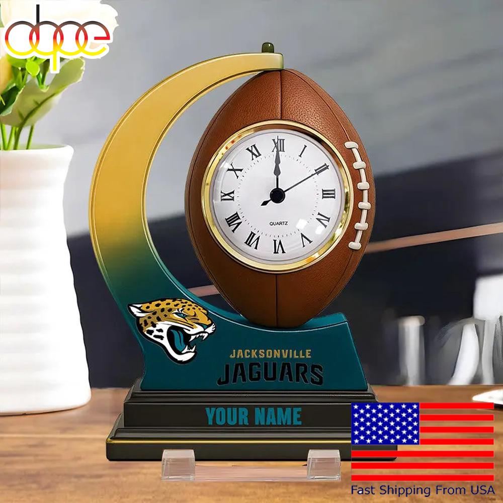 NFL Jacksonville Jaguars Football Icon Custom Acrylic Clock Plaque