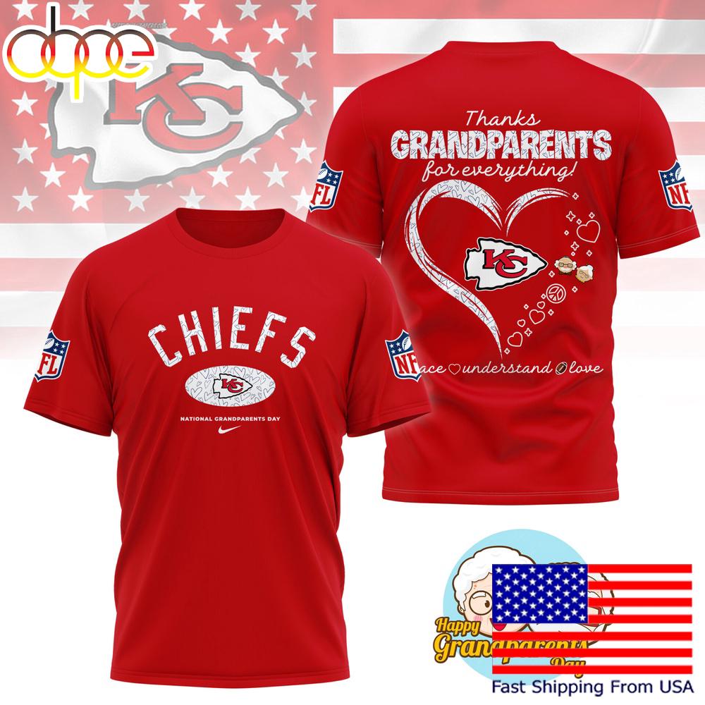 NFL Kansas City Chiefs Happy National Grandparents Day 3D Shirt