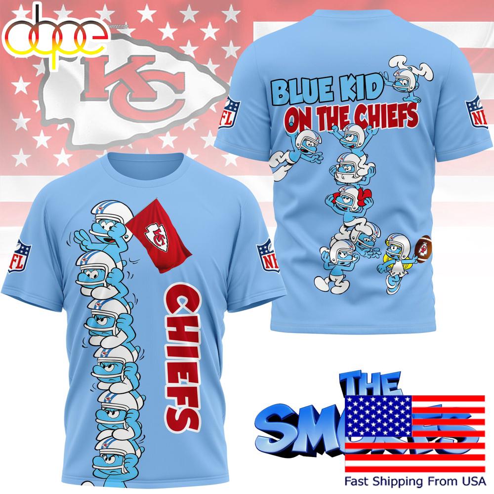NFL Kansas City Chiefs The Smurfs Movie 3D T-Shirt