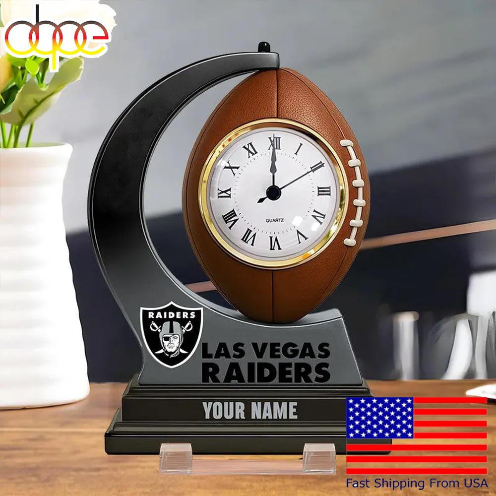 NFL Las Vegas Raiders Football Icon Custom Acrylic Clock Plaque