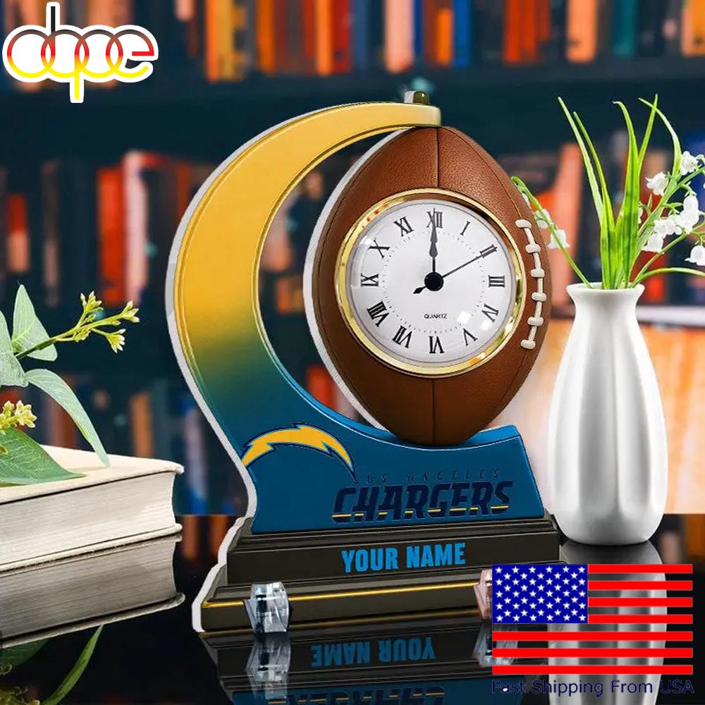 NFL Los Angeles Chargers Football Icon Custom Acrylic Clock Plaque