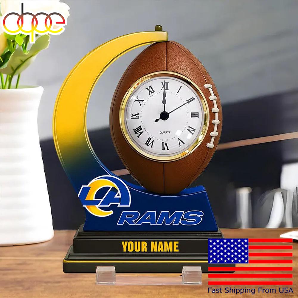 NFL Los Angeles Rams Football Icon Custom Acrylic Clock Plaque