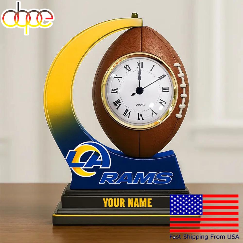 NFL Los Angeles Rams Football Icon Custom Acrylic Clock Plaque