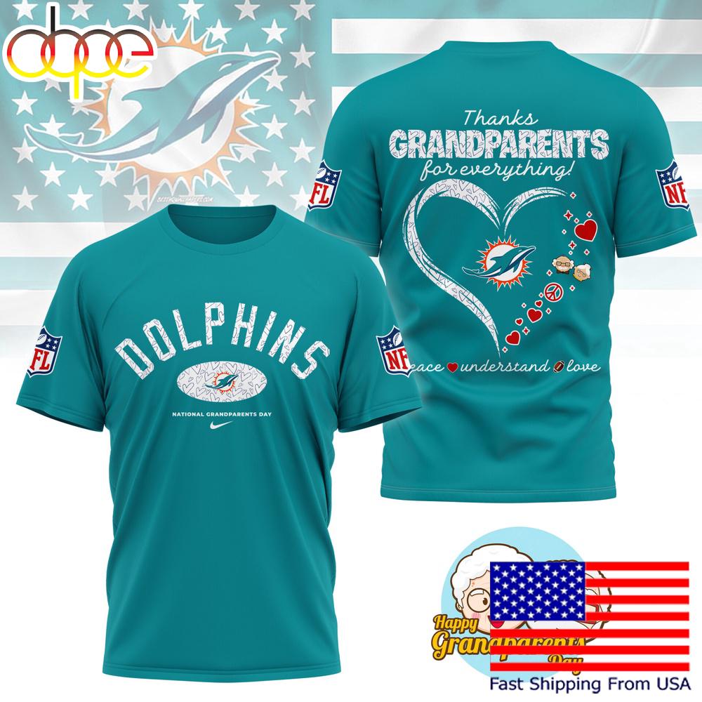 NFL Miami Dolphins Happy National Grandparents Day 3D Shirt