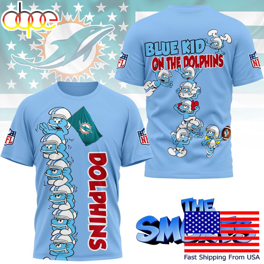 NFL Miami Dolphins The Smurfs Movie 3D T-Shirt