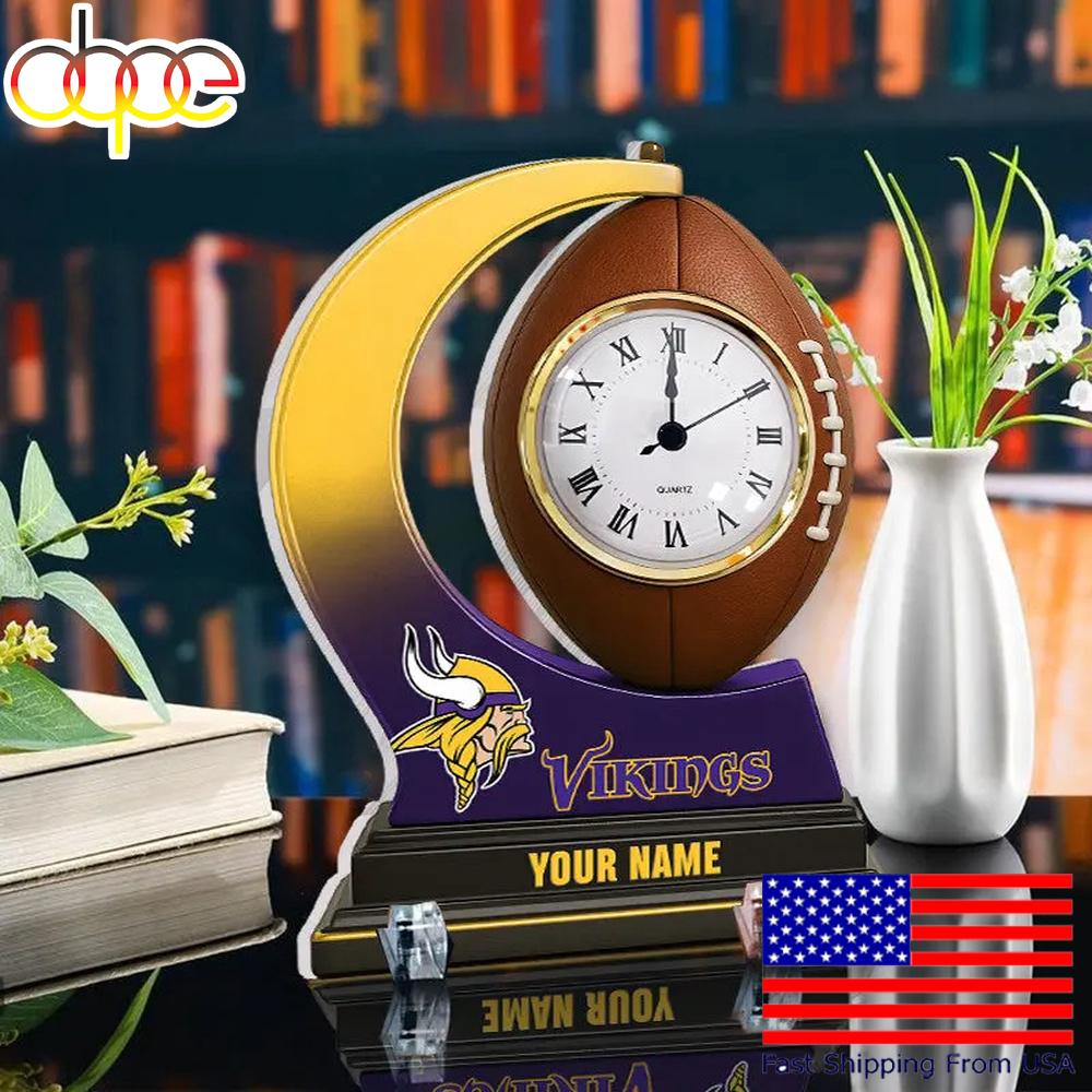 NFL Minnesota Vikings Football Icon Custom Acrylic Clock Plaque