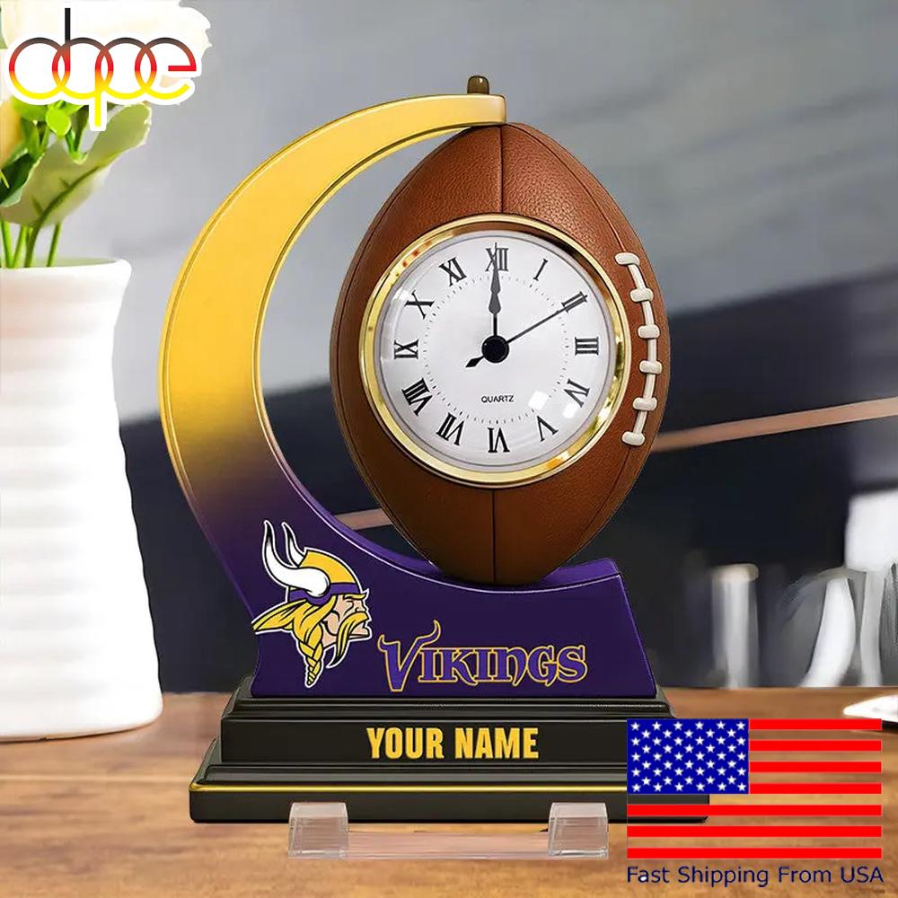 NFL Minnesota Vikings Football Icon Custom Acrylic Clock Plaque