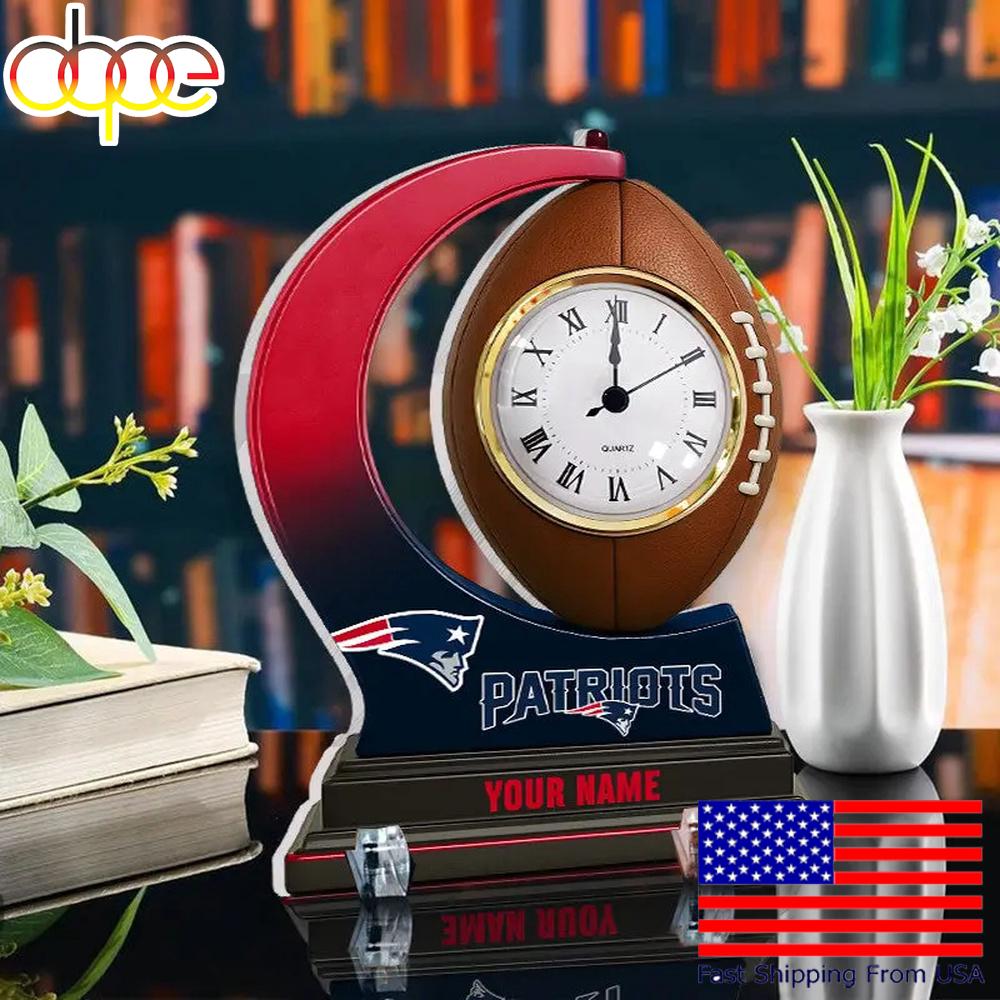 NFL New England Patriots Football Icon Custom Acrylic Clock Plaque