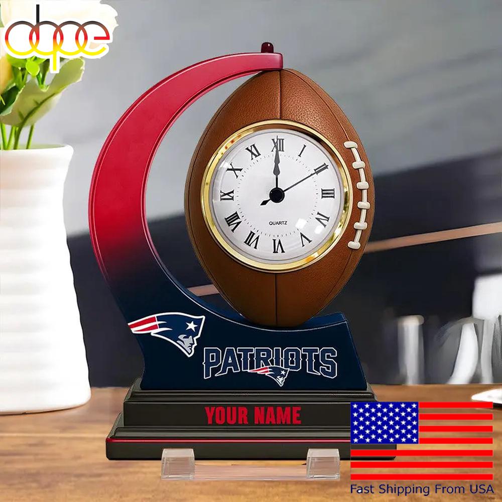 NFL New England Patriots Football Icon Custom Acrylic Clock Plaque