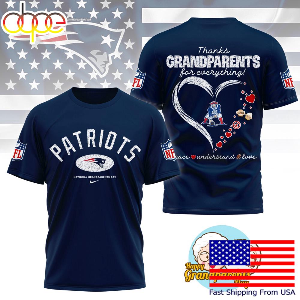 NFL New England Patriots Happy National Grandparents Day 3D Shirt