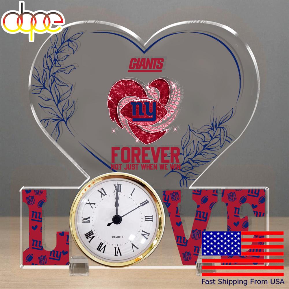 NFL New York Giants Forever Not Just When We Win Acrylic Clock Plaque