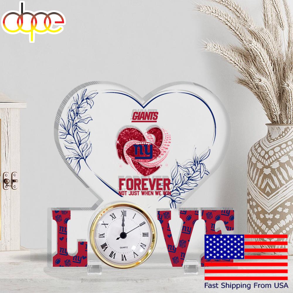 NFL New York Giants Forever Not Just When We Win Acrylic Clock Plaque