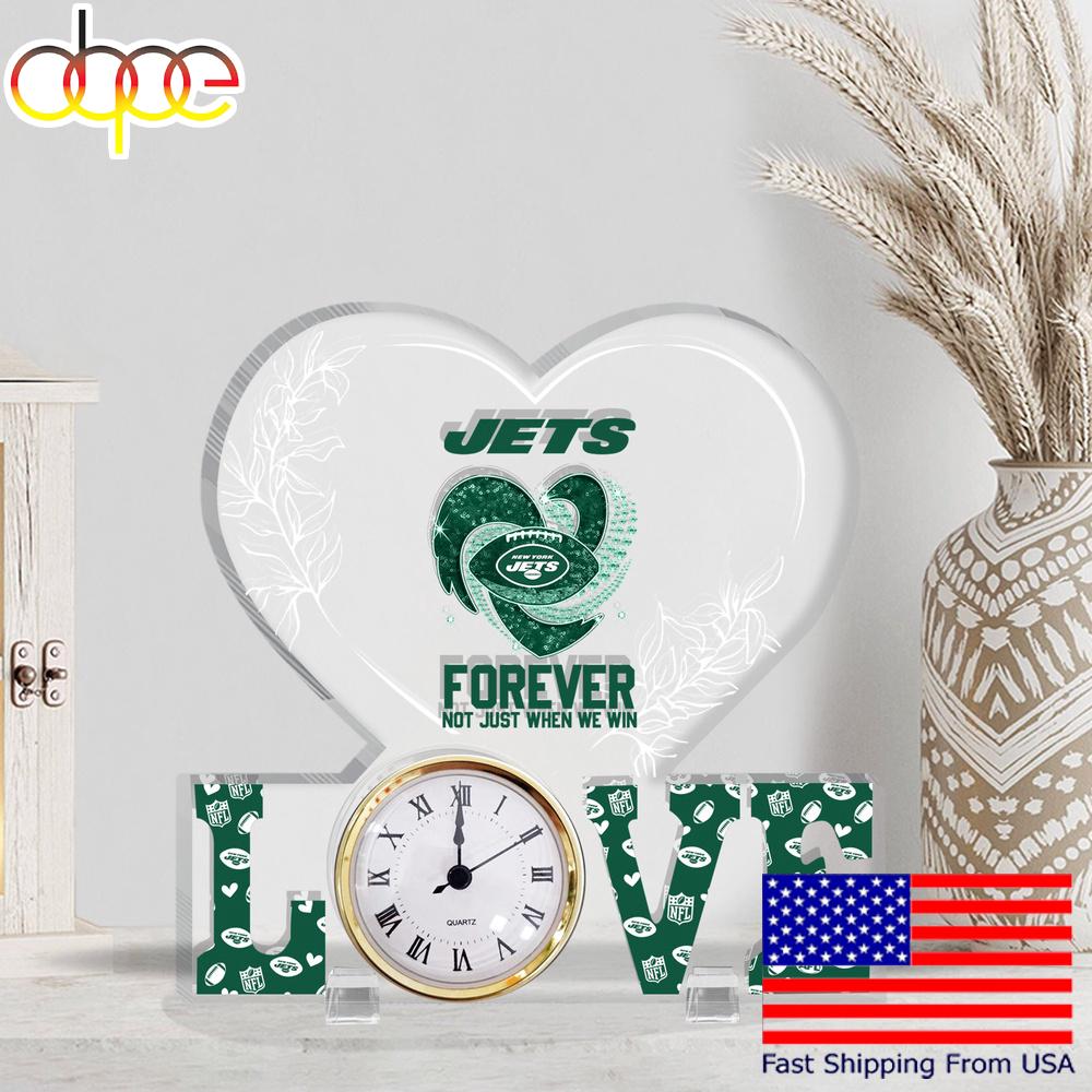 NFL New York Jets Forever Not Just When We Win Acrylic Clock Plaque