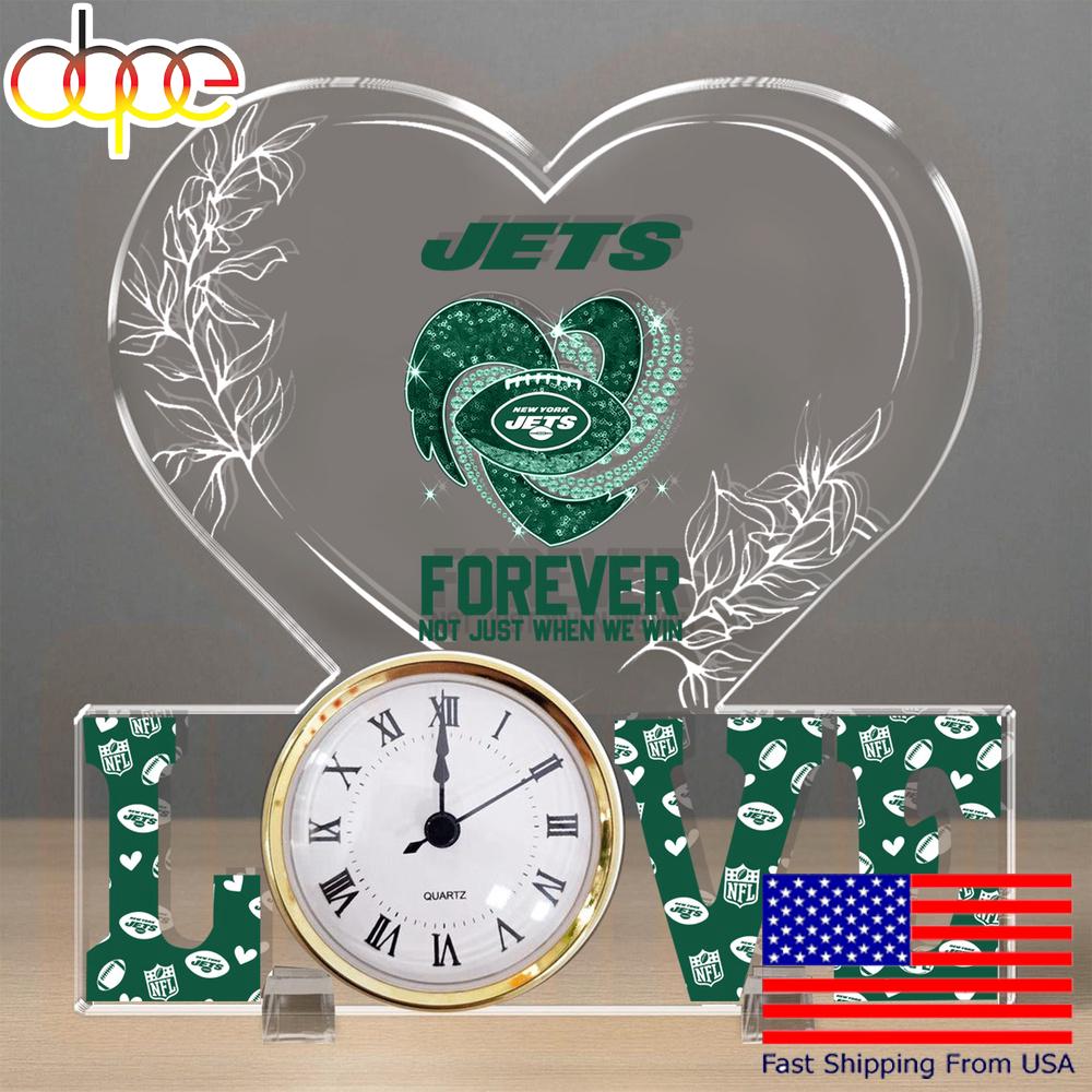 NFL New York Jets Forever Not Just When We Win Acrylic Clock Plaque