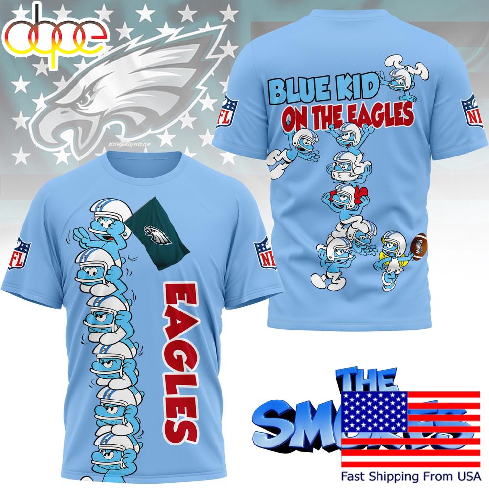 NFL Philadelphia Eagles The Smurfs Movie 3D T-Shirt