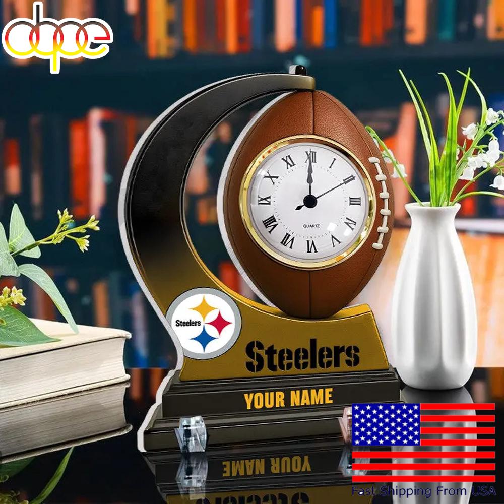 NFL Pittsburgh Steelers Football Icon Custom Acrylic Clock Plaque