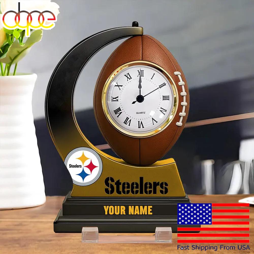 NFL Pittsburgh Steelers Football Icon Custom Acrylic Clock Plaque