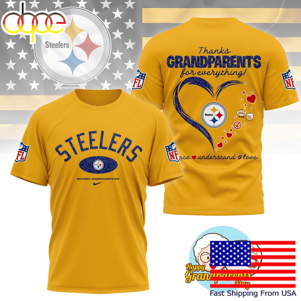NFL Pittsburgh Steelers Happy National Grandparents Day 3D Shirt