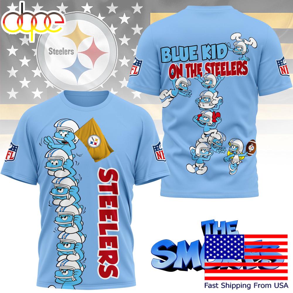 NFL Pittsburgh Steelers The Smurfs Movie 3D T-Shirt