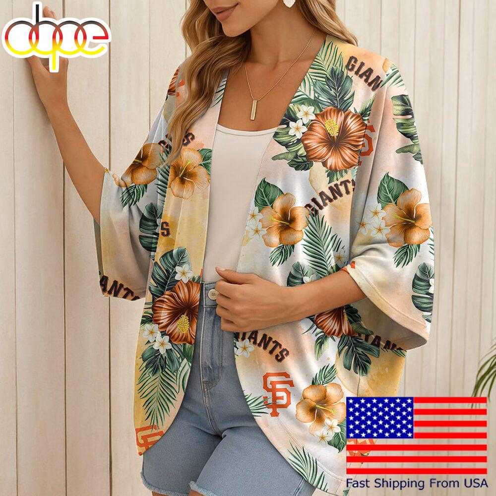NFL San Francisco Giants Hawaii State Flower Beach Kimono Women