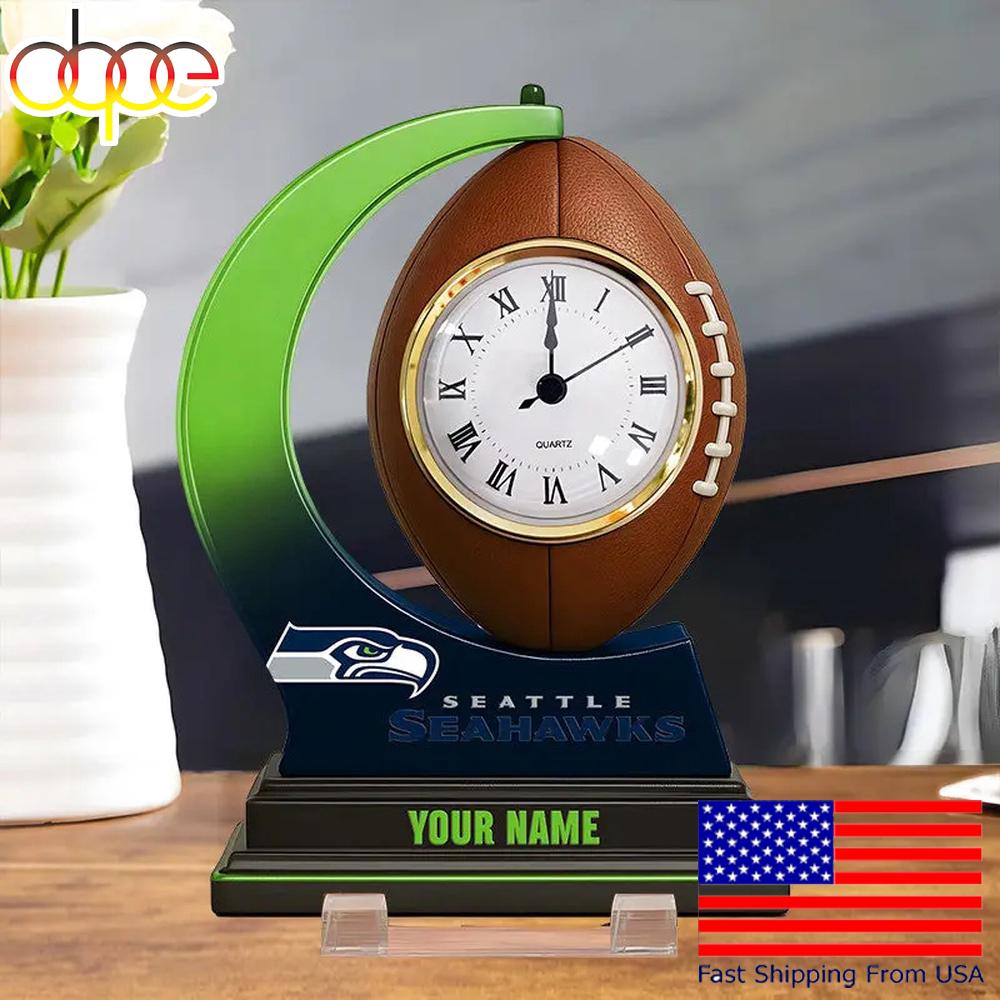 NFL Seattle Seahawks Football Icon Custom Acrylic Clock Plaque