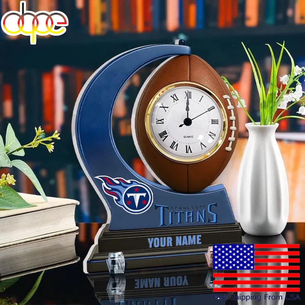 NFL Tennessee Titans Football Icon Custom Acrylic Clock Plaque