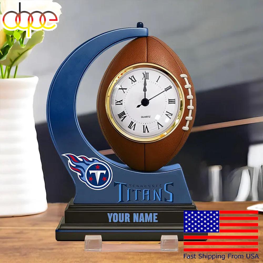 NFL Tennessee Titans Football Icon Custom Acrylic Clock Plaque