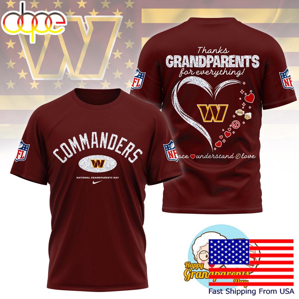 NFL Washington Commanders Happy National Grandparents Day 3D Shirt