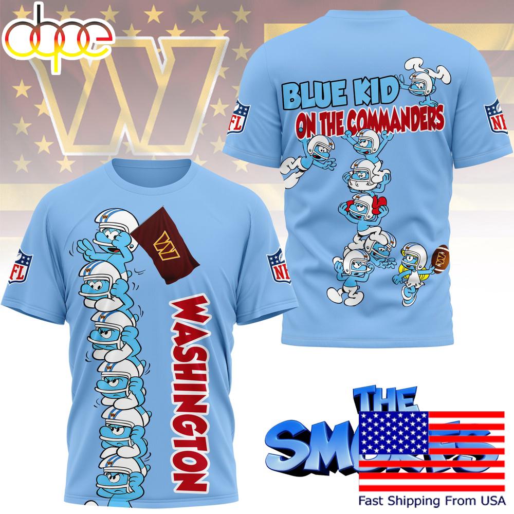 NFL Washington Commanders The Smurfs Movie 3D T-Shirt