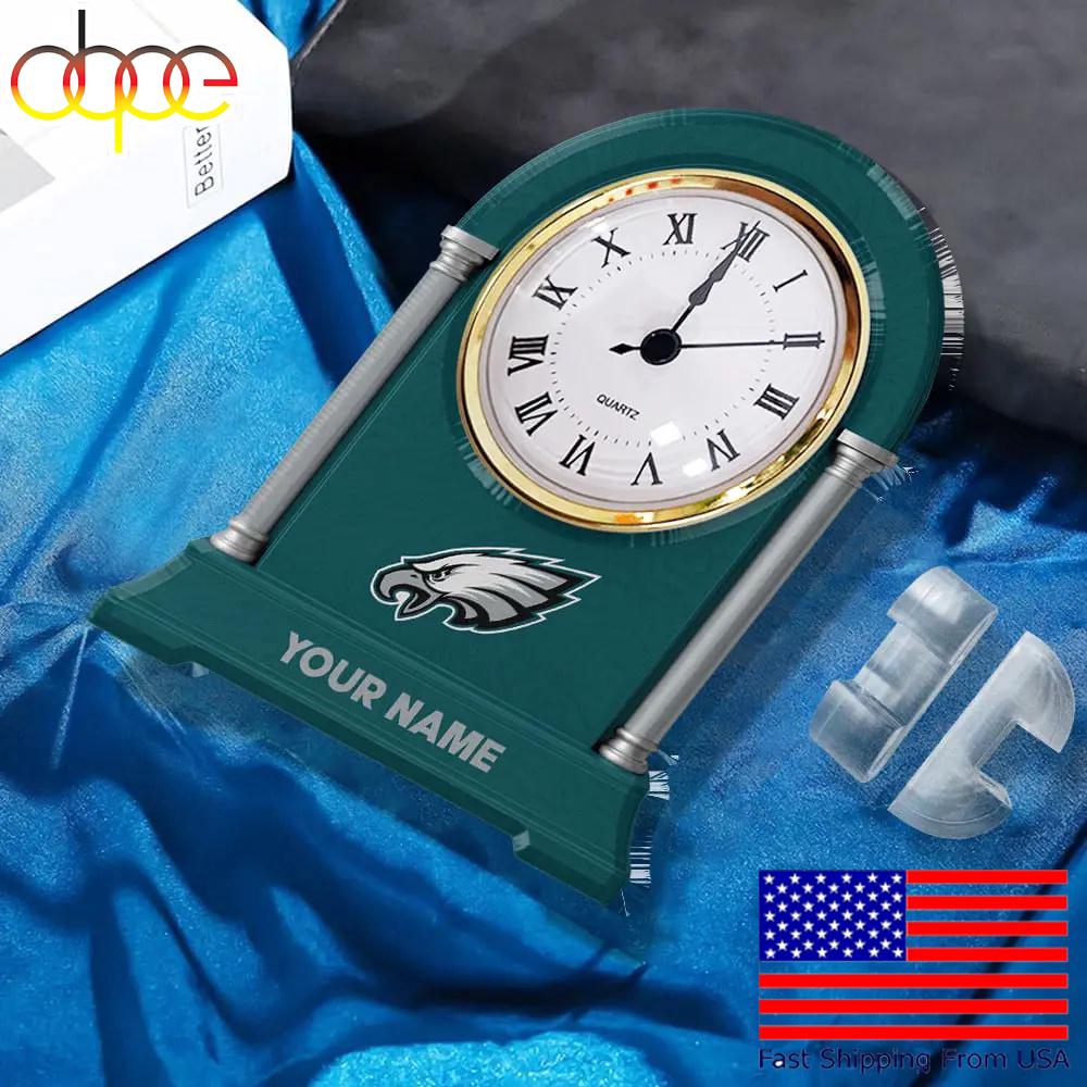 Philadelphia Eagles Name Acrylic Clock Plaque, NFL Fan Gift