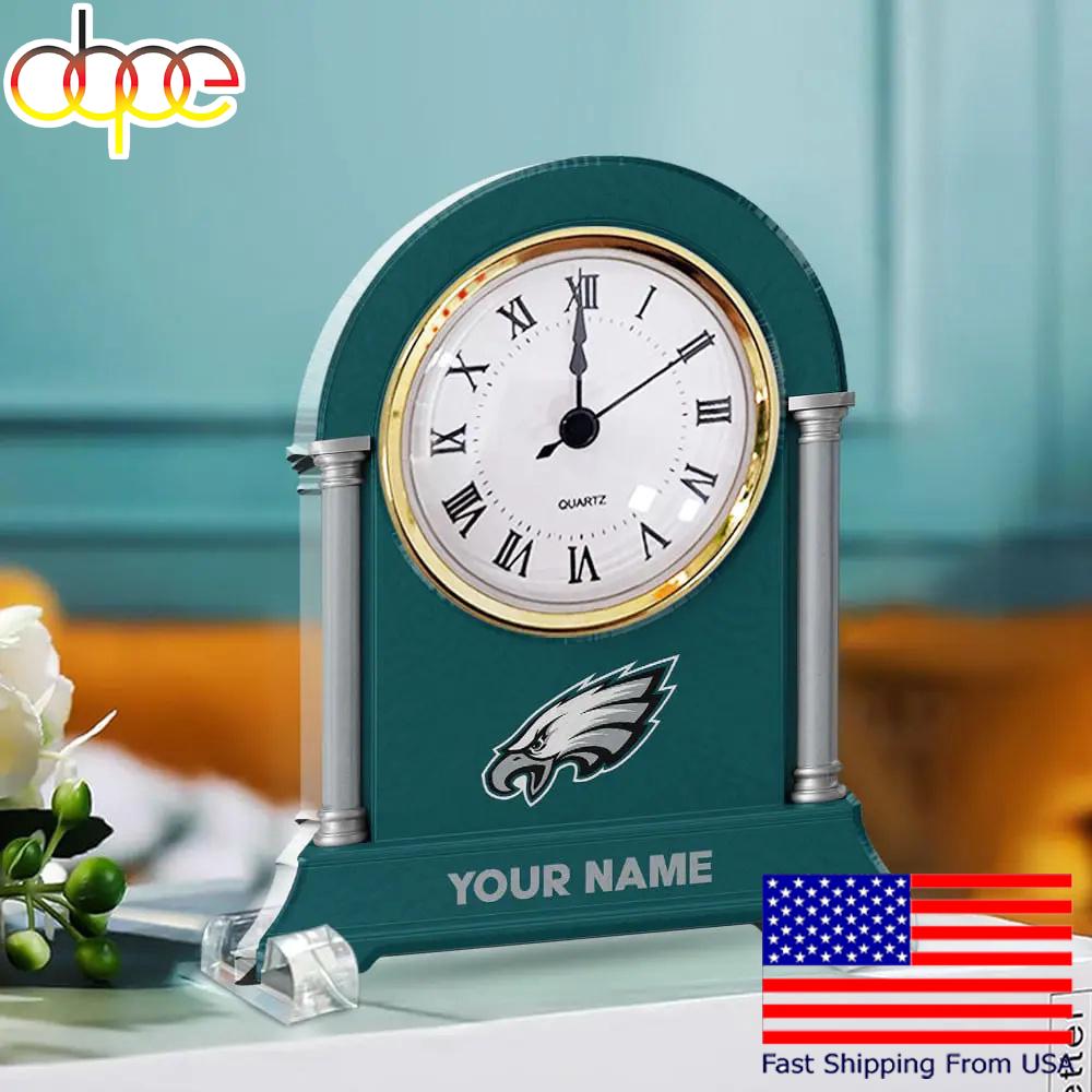 Philadelphia Eagles Name Acrylic Clock Plaque, NFL Fan Gift