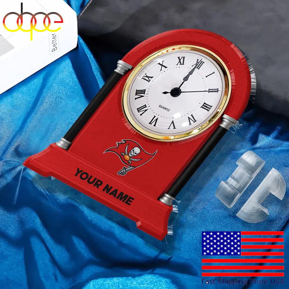 Tampa Bay Buccaneers Name Acrylic Clock Plaque, NFL Fan Gift