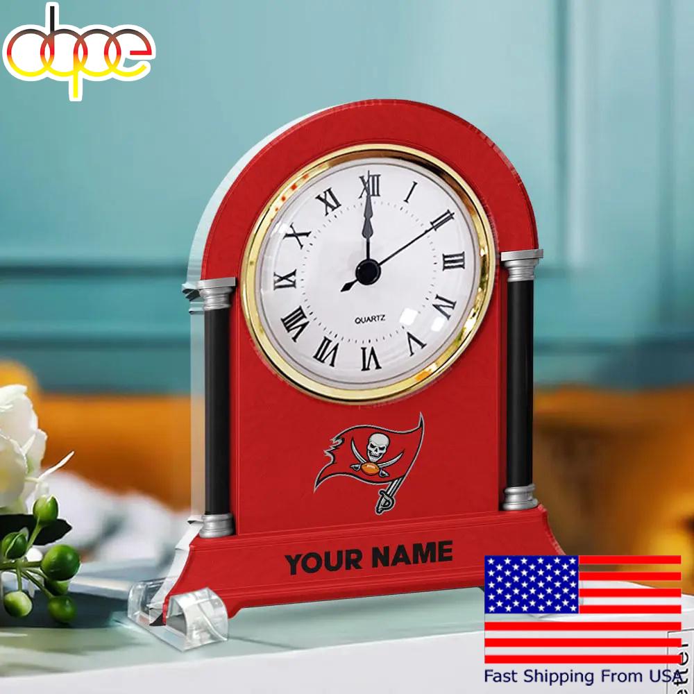 Tampa Bay Buccaneers Name Acrylic Clock Plaque, NFL Fan Gift